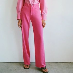 Zara full length pink jeans